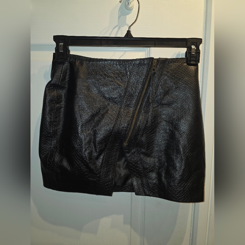 Leather Cult Black Leather Mini Skirt